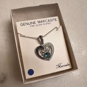 Silver Plated Heart Pendant Necklace